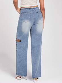 Forever 21 Ladies' Distressed Jeans With Pockets - Light Wash - View 2