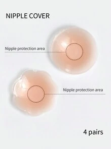 8pcs Self-Adhesive & Reusable Silicone Nipple Covers For Women's B Cup - Baby Pink - View 6