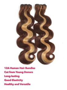 Density Pro Klavierfarbe P4/27 Body Wave Menschenhaar Bündel Highlight-bündel 1 Stück Doppelnähflechte-bündel Mit Braunen Und Honigblonden Farben Für Frauen