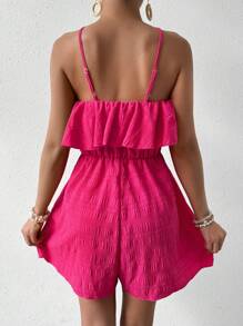 Breezaya 夏季純色露背連身短褲，緊身腰設計