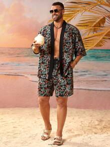 Manfinity RSRT Men's Plus Size Paisley Print Woven Casual 2-Piece Suit - Multicolor - View 5