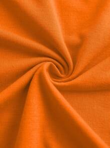 INAWLY 大尺碼女士眼睛印花圓領短袖t恤 - 橘色 - 查看 4