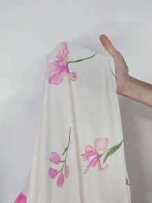 CottageSlumber CottageSlumber Women's Loose Fit Sleep Dress Pajama Dress With Wide Sleeves, Contrast Color Ruffle Hem And Floral Print Long Dress Women Plus Sleepwearwomen Sleepwear