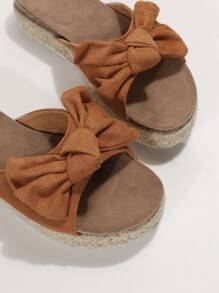 Women's Wedge Platform Sandals With Comfortable Rope Bottom Valentines - Brown - View 4