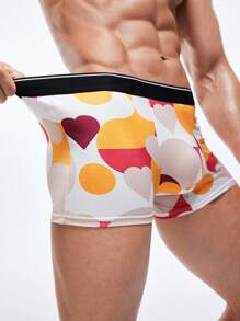 Men's Heart & Polka Dot Pattern Printed Boxer Shorts - Multicolor - View 7