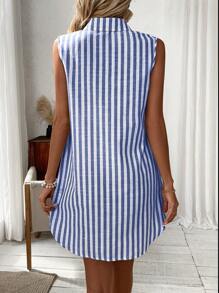 EMERY ROSE Contrast Color Striped Tank Dress