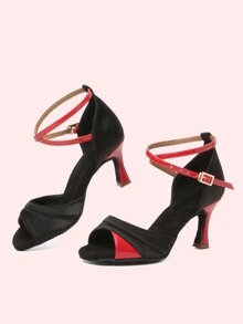 Đỏ  Của phụ nữ Đơn giản Không trượt Trung bình Gót chân Nhảy Dép xăng đan , Nhẹ Vũ điệu Latin Dép xăng đan Giày dép - Đỏ - Xem 2