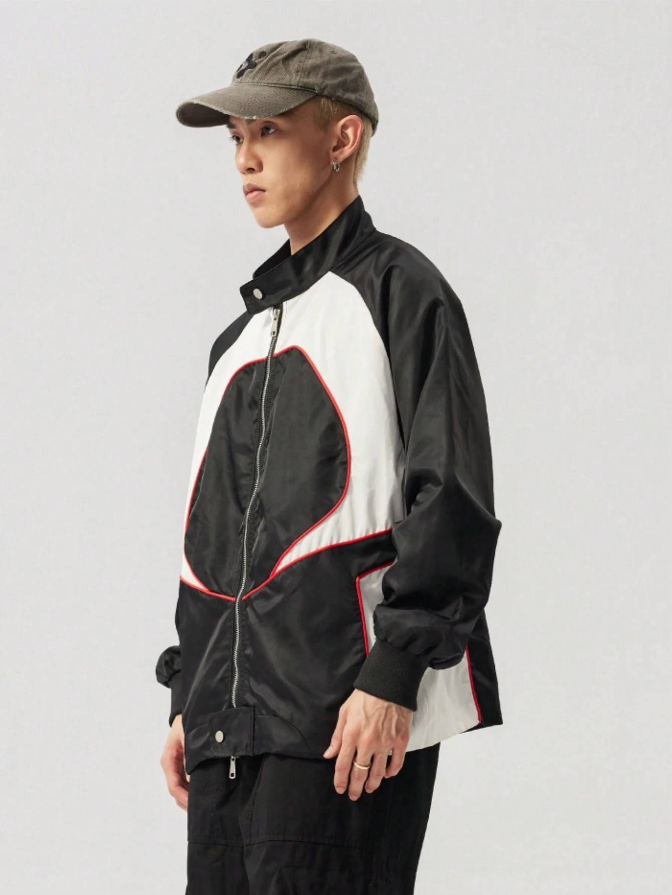 Colorblock Racing Jacket New Element Men's Spring And Summer American Style Color-Block Racing ...