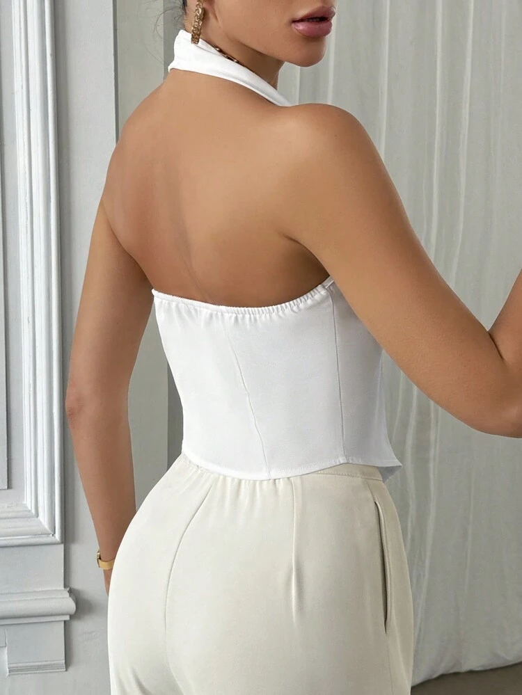 Women's Sleeveless Top With 3d Flower Decoration