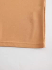 Manfinity Homme 男士純色短袖polo衫 - 卡其色 - 查看 7