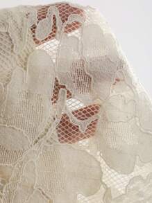 DAZY Vestido de manga corta con cuello en V de encaje, manga abullonada y cintura ceñida para mujer, vestido de verano