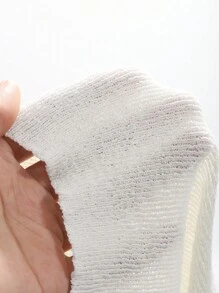 DAZY 女士實色修身短袖針織上衣,帶扣緊閉,薄款