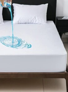 1pc Waterproof Mattress Protector, Soft Comfortable Breathable Solid Color Bedding Mattress Cover Assembly, For Bedroom Guest Room Dormitory Hotel, Waterproof And Super Soft Breathable Mattress Cover For Comfort And Protection, Machine Washable - White - View 1