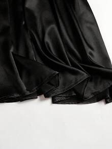 大尺码女式百褶裙 - 黑色 - 查看 4