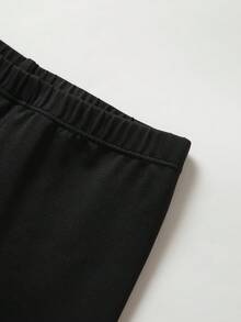 男童字母印花運動褲 - 黑色 - 查看 5