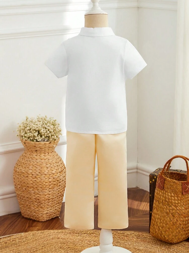 Baby Boy's Elegant Vintage Gentleman Outfit, Perfect For Spring/Summer Parties