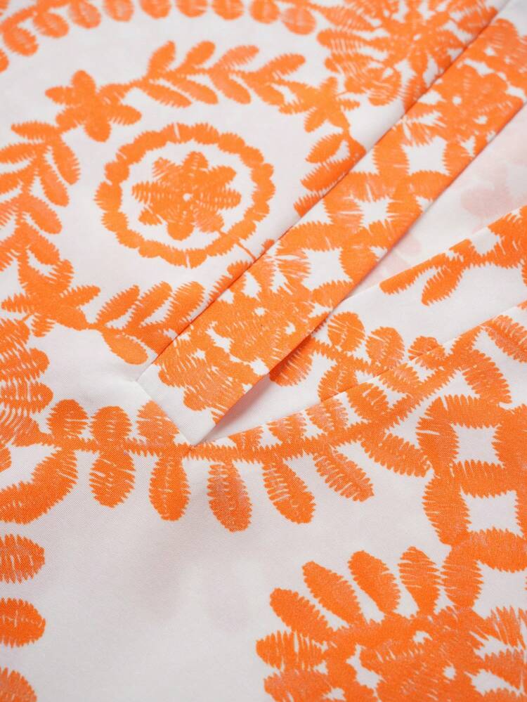 Women's  Lantern Sleeve Dress With All-Over Print Fall Cloth For Women