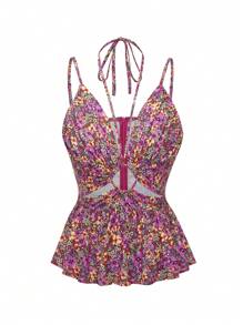 Brenda Ramalho Áo ba lỗ hở eo họa tiết hoa nghệ thuật Boho Bohemian dành cho nữ, dùng cho ngày lễ, kỳ nghỉ, ngày lễ tình nhân, mùa xuân, lễ hội - Hồng - Xem 1