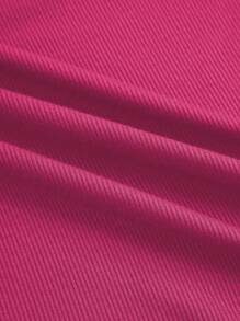 INAWLY Women's Round Neck Hollow Out Long Sleeve T-Shirt Fall Cloth For Women - Hot Pink - View 7