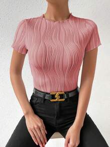 Chiquease 女士修身紋理短袖t恤