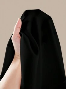 SHEIN BASICS Falda Acampanada De Color Sólido Para Mujer - Negro - Ver 9