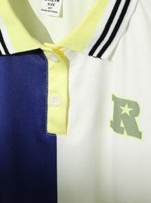 SHEIN Young Boys Classic Color-Block Polo Shirt Casual Outfit