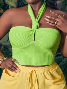 Slaydiva Top De Punto Slim Con Correa De Lana Para Mujeres De Talla Grande Para Vacaciones Y Ocio