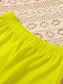 SHEIN Set estivo bambino ragazzo con maglietta a maniche corte con disegni a cartoni animati e pantaloncini - Giallo - Visualizzare 7