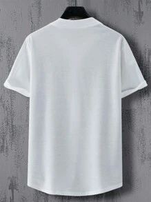 Manfinity Hypemode Nam Màu sắc Chặn In thư Nút xuống Ngắn tay Áo sơ mi - Nhiều màu - Xem 2