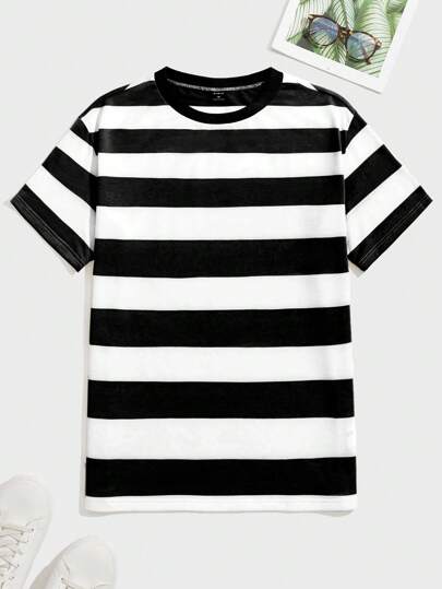 Manfinity BRENVOR Loose-Fit Men's Two Tone Round Neck T-Shirt