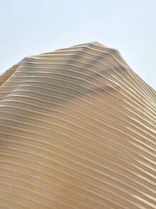 EURMUSE 純色垂墜肩短袖上衣配短褲 - 米色 - 查看 3