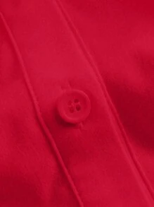 SHEIN Clasi 女裝長袖雙層荷葉邊襯衫 - 紅色 - 查看 4