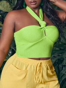 Slaydiva Top De Punto Slim Con Correa De Lana Para Mujeres De Talla Grande Para Vacaciones Y Ocio