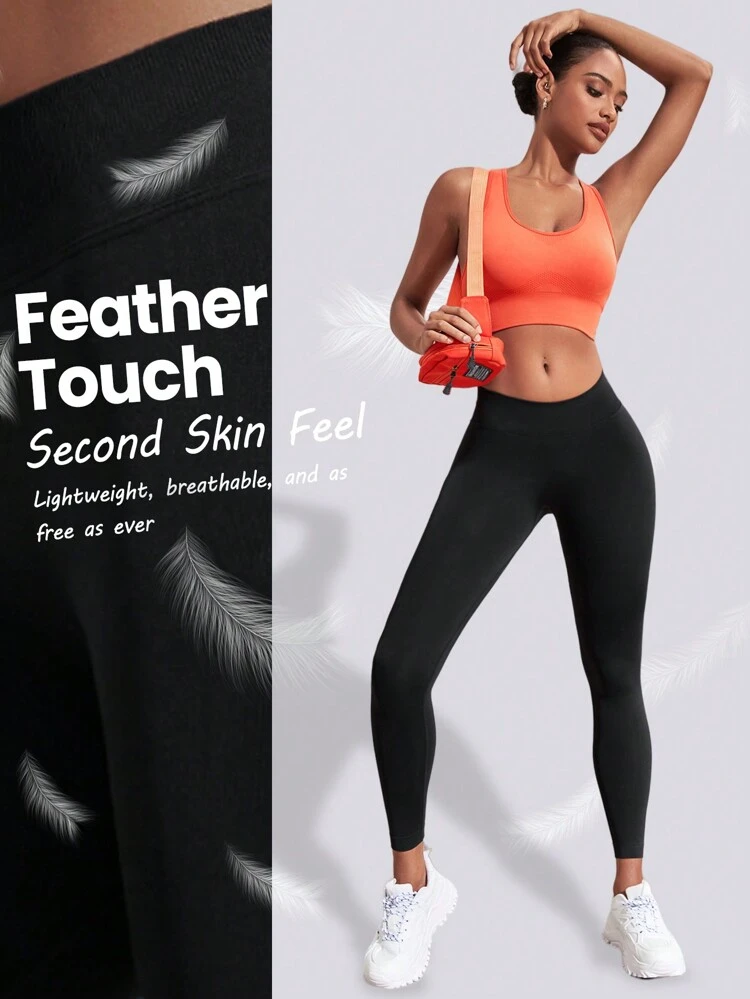 Solid Color High-Waist Sports Leggings