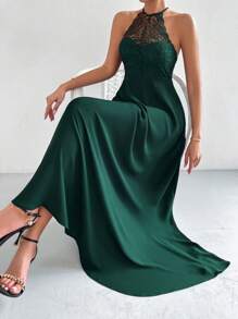 SHEIN Belle 女士優雅刺繡裝飾胸前連衣裙