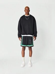 SUMWON 前部配飾網眼短褲 - 黑色 - 查看 3