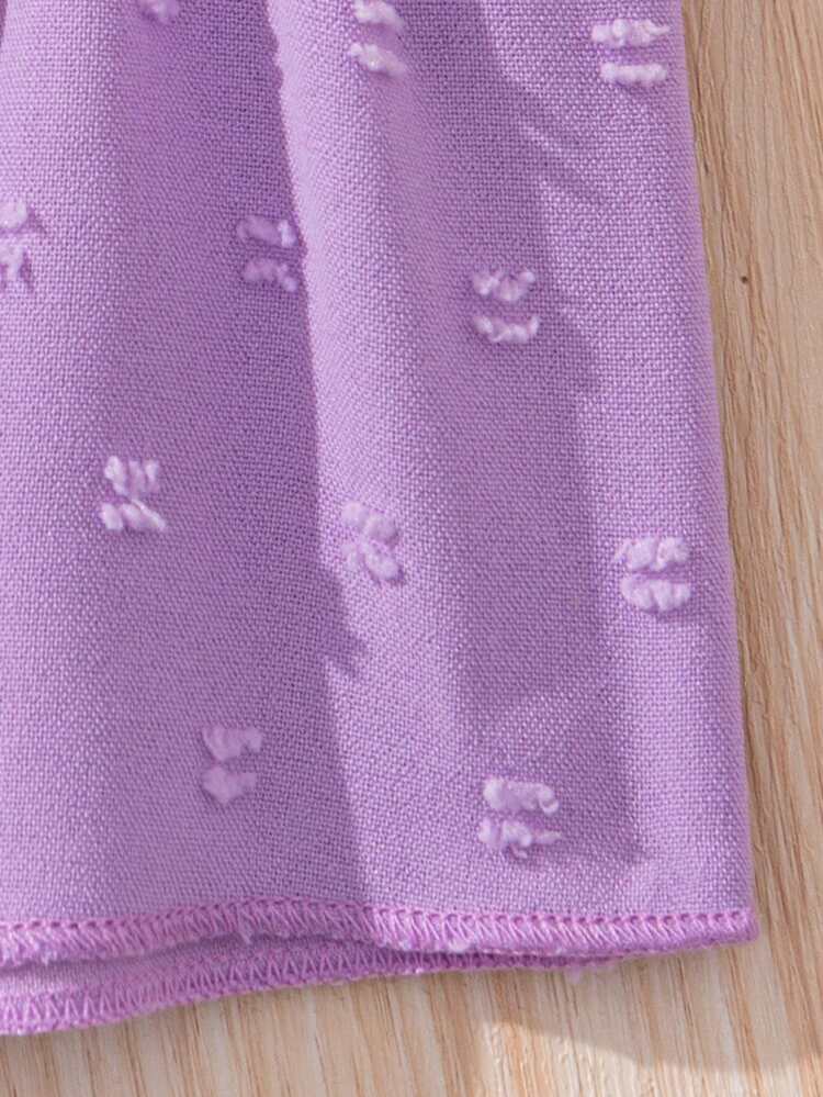 Tween Girl French Style Frilly Edged Shirt With Bowknot Decoration And Crossed Hem Skirt Set