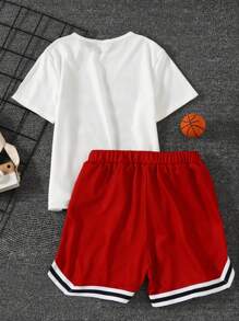 SHEIN Daddy And Me Matching Outfits 2 Sets Are Sold Separately) - Red and White - View 2