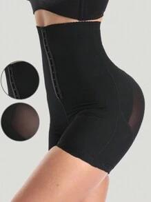 1pc Ladies' Body Shaper Mesh Contrast Lift Up Hips Panties - Black - View 2