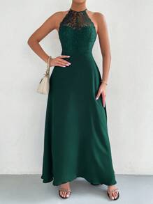 SHEIN Belle 女士優雅刺繡裝飾胸前連衣裙