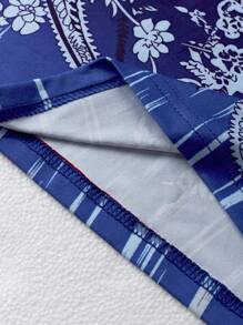 SHEIN LUNE 印花派頌圖案鬆身無袖連衣裙,圓領簡約休閒風格 - 彩色 - 查看 4