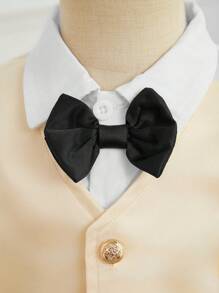 SHEIN Baby Boy's Elegant Vintage Gentleman Outfit, Perfect For Spring/Summer Parties - Champagne - View 3