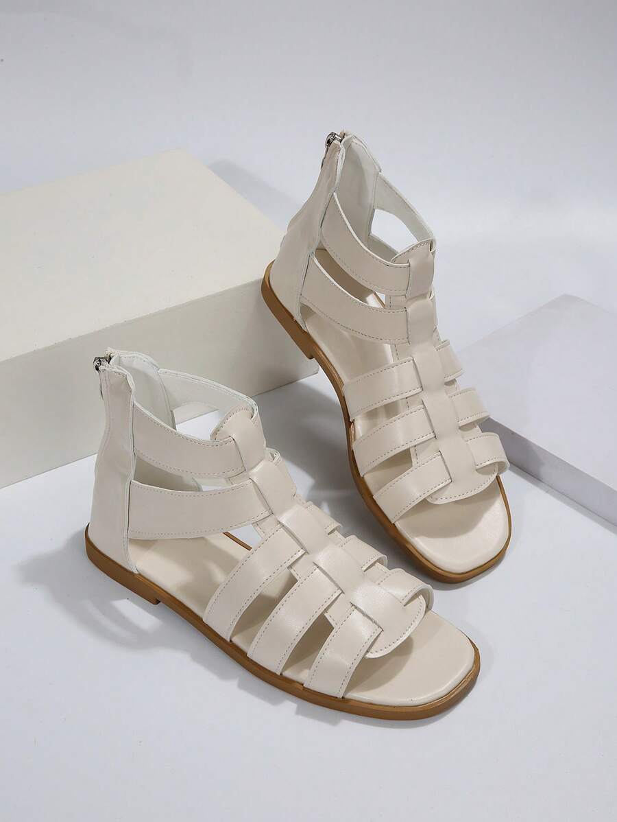 Sandalias Romanas A La Moda Para Mujer, Adecuadas Para Exteriores Y Playa - Beis - Ver 1