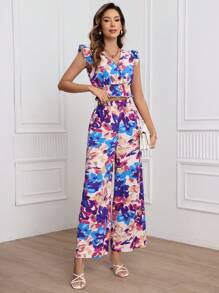 SHEIN Frenchy Của phụ nữ Hoa In Giải trí 2 cái/bộ - Màu xanh lam - Xem 4