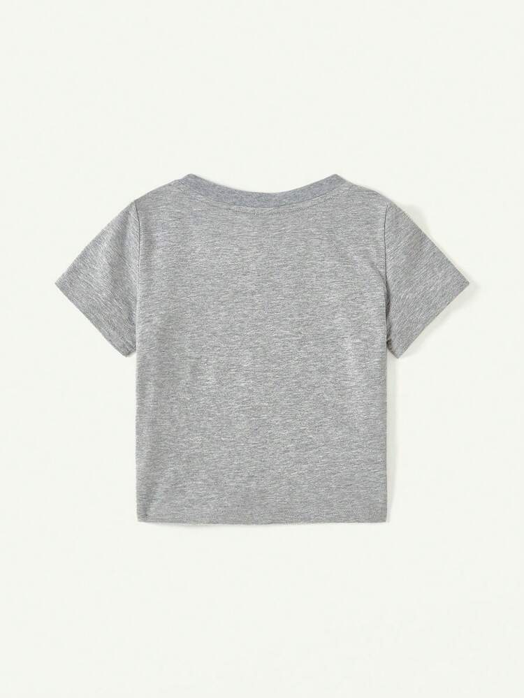 Baby Boy Letter Printed Round Neck Short Sleeve Top & Casual Shorts 2pcs/Set