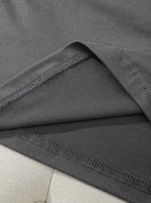 INAWLY Skull & Floral Printed T-shirt - Dark Grey - View 3