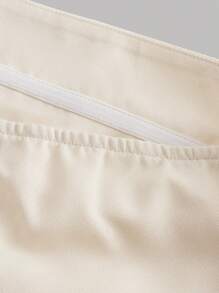 SHEIN Privé Women's Solid Color Ruched Asymmetrical Hem Tube Top - Apricot - View 3