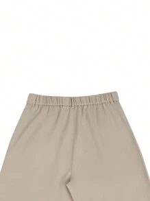 Calvornis 男士休閒錐形西裝褲,按鈕細節和傾斜口袋設計 - 杏色 - 查看 5