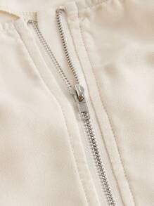 SHEIN Privé Women's Solid Color Ruched Asymmetrical Hem Tube Top - Apricot - View 4