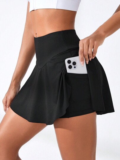 CourtClass Falda corta deportiva de mujer con bolsillos y tela elástica